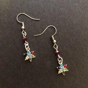 Flower crystal earrings